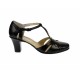 Sandale dama, negre, din piele naturala cu toc de 7cm - S48BOXN