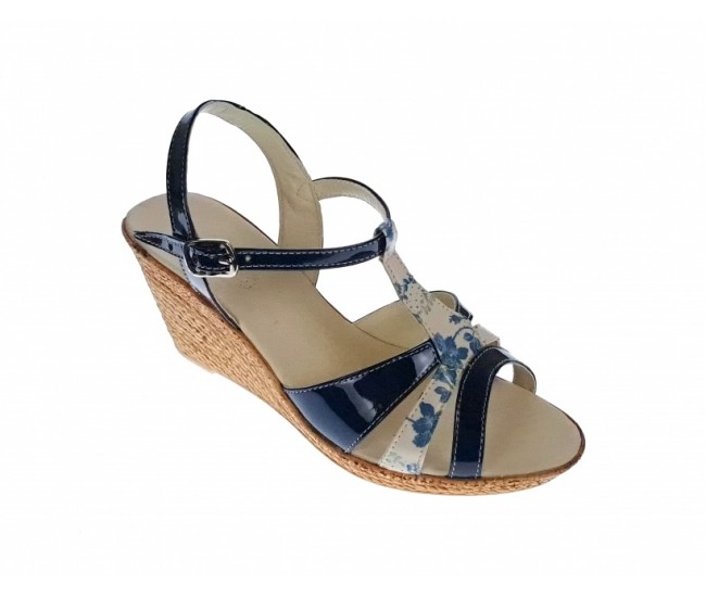 Sandale dama, din piele naturala, Toc 8 cm, Albastru Indigo, S48INDIGOL