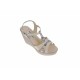Sandale dama, din piele naturala, Bej - Lac, Color, cu platforme de 11 cm, S49BLCOLOR