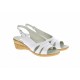 Sandale dama albe din piele naturala box, platforme de 5cm, S4ALBBOX
