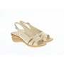 Sandale dama din piele naturala box, bej, platforme de 5cm, S4BEJ