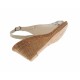 Sandale dama de vara cu platforme de 7 cm, din piele naturala lacuita, bej, S50LACBEJ