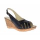 Sandale dama de vara cu platforme de 7 cm, din piele naturala, albastru, BOX, S50NBOX