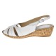 Sandale dama, din piele naturala, alb, cu platforma de 4cm - S52A