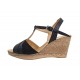 Sandale dama din piele naturala cu platforme de 7 cm - Model negru S61NCOL