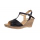 Sandale dama din piele naturala cu platforme de 7 cm - Model negru S61NCOL