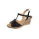 Sandale dama din piele naturala cu platforme de 7 cm - Model negru S61NCOL