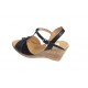 Sandale dama din piele naturala cu platforme de 7 cm - Model negru S61NCOL