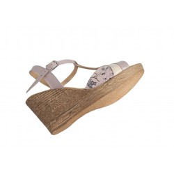 Sandale dama din piele naturala cu platforme de 7cm Nude S61XNUD