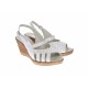 Sandale dama de vara cu platforme de 7 cm, din piele naturala, alba, S64ALBBOX