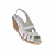 Sandale dama de vara cu platforme de 7 cm, din piele naturala, alba, S64ALBBOX