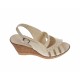 Sandale dama de vara cu platforme de 7 cm, din piele naturala, bej, S64BEJBOX