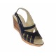 Sandale dama de vara cu platforme de 7 cm, din piele naturala, neagra, S64NBOX