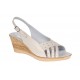 Sandale dama din piele naturala cu platforme de 7 cm Bej S66BEJ