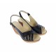 Sandale dama de vara cu platforme de 7 cm, din piele naturala, neagra, S66NBOX