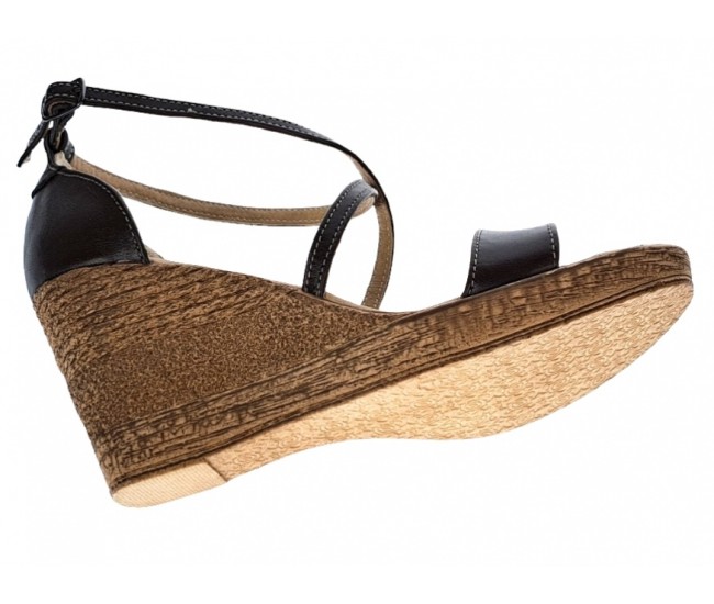 Oferta marimea 37 -Sandale dama din piele naturala maro - Made in Romania - LS7MARO