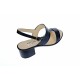 Sandale dama din piele naturala, negru, lac, toc de 5cm,  S7NLBOX