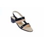 Sandale dama din piele naturala, Negru, Nud - S7NNUDTPN
