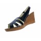 Sandale dama de vara cu platforme de 7 cm, din piele naturala lacuita, neagra, S89LACNEGRU