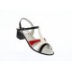 Sandale dama din piele naturala box, alb, negru, rosu, S8ANR