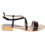 Sandale dama casual din piele naturala culoare Negru Box S8N2