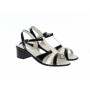 Sandale dama din piele naturala box, negru lac, alb, S8NALAC