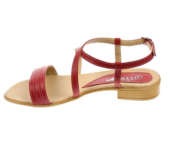 Sandale dama casual din piele naturala Rosu S8R