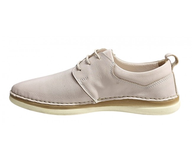 Pantofi barbati casual din piele naturala crem - Model Colin 1006K