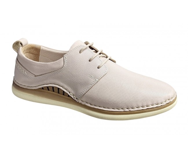 Pantofi barbati casual din piele naturala crem - Model Colin 1006K