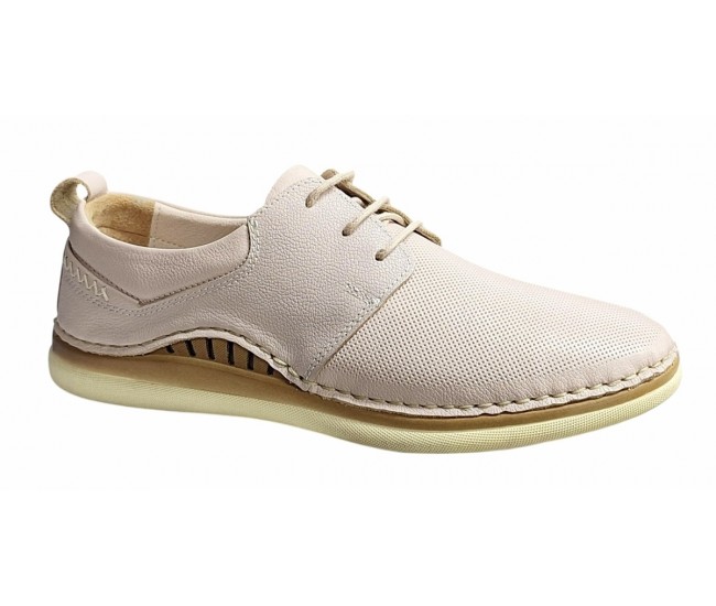 Pantofi barbati casual din piele naturala crem - Model Colin 1006K