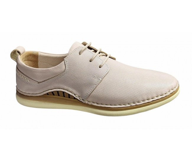 Pantofi barbati casual din piele naturala crem - Model Colin 1006K