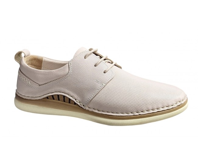 Pantofi barbati casual din piele naturala crem - Model Colin 1006K