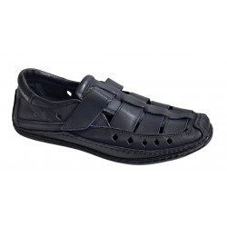 Sandale barbati casual din piele naturala - Model Negru SCV1N