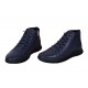 Ghete barbati din piele naturala cu fermoar, bleumarin model imblanit casual sport