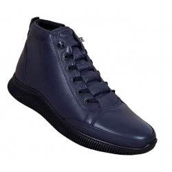 Ghete barbati din piele naturala cu fermoar, bleumarin model imblanit casual sport Ghete barbati din piele naturala cu fermoar, bleumarin model imblanit casual sport