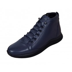 Ghete barbati din piele naturala cu fermoar, bleumarin model imblanit casual sport Ghete barbati din piele naturala cu fermoar, bleumarin model imblanit casual sport