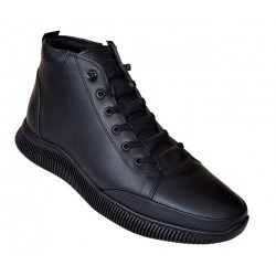 Ghete barbati din piele naturala, cu fermoar, model imblanit, casual sport Ghete barbati din piele naturala, cu fermoar, model imblanit, casual sport