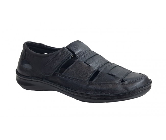 Sandale barbati casual din piele naturala - Model Negru SCV2N