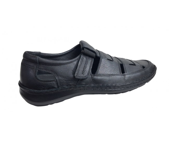 Sandale barbati casual din piele naturala - Model Negru SCV2N