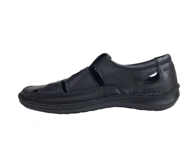 Sandale barbati casual din piele naturala - Model Negru SCV2N