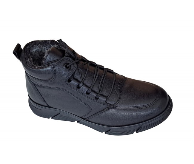 Ghete barbati casual, din piele naturala, cu fermoar, imblanite, SCV3000N Sport