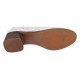 Pantofi dama albi din piele naturala cu perforatii elegante si toc comod maro SCV357A