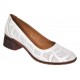 Pantofi dama albi din piele naturala cu perforatii elegante si toc comod maro SCV357A