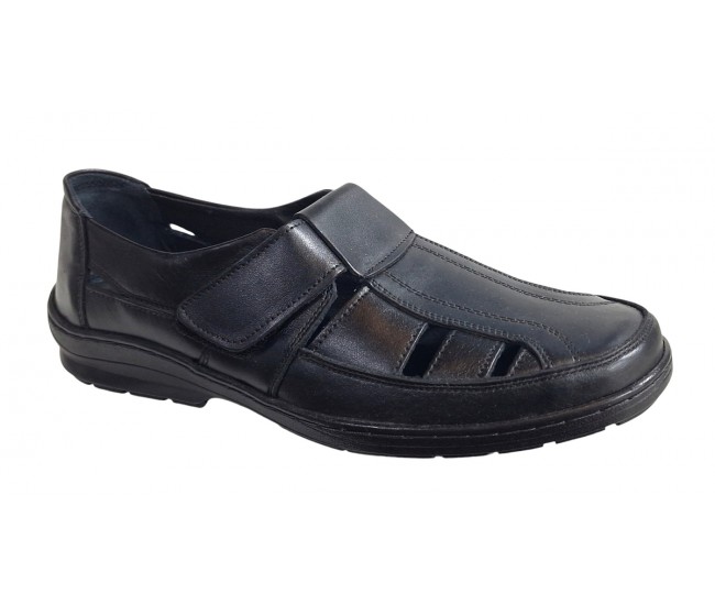 Sandale barbati casual din piele naturala - Model Negru SCV3N