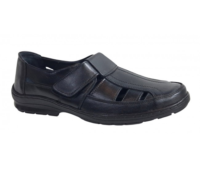 Sandale barbati casual din piele naturala - Model Negru SCV3N