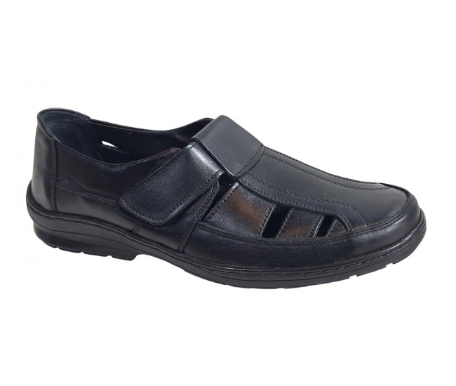 Sandale barbati casual din piele naturala - Model Negru SCV3N