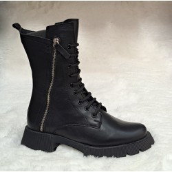 Ghete dama negre, casual, din piele naturala, SCV968N