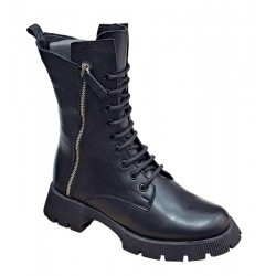 Ghete dama negre, casual, din piele naturala, SCV968N