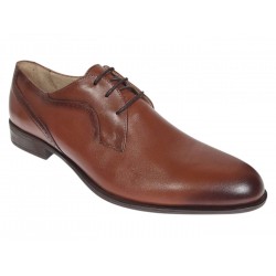 Pantofi barbati derby eleganti din piele naturala maro pe calapod lat SIR020M