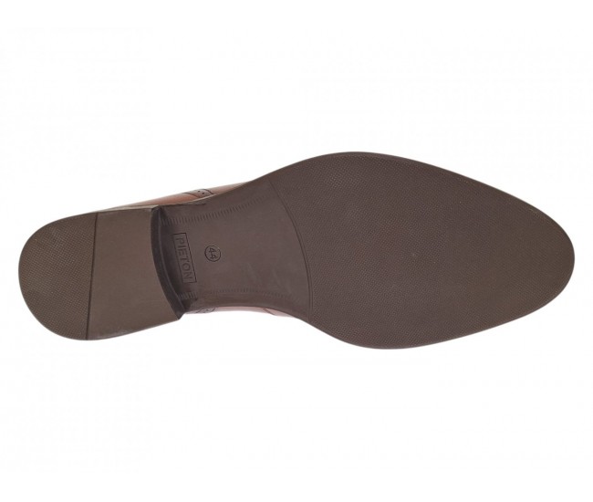 Pantofi barbati derby eleganti din piele naturala maro pe calapod lat SIR020M